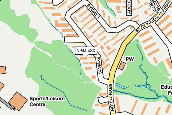 NP44 4SX map - OS OpenMap – Local (Ordnance Survey) NP44 4SX map - OS OpenMap – Local (Ordnance Survey)
