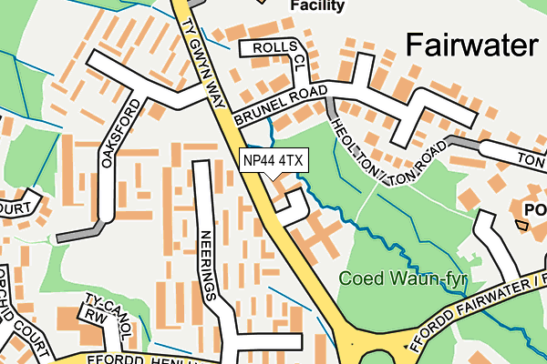 NP44 4TX map - OS OpenMap – Local (Ordnance Survey) NP44 4TX map - OS OpenMap – Local (Ordnance Survey)
