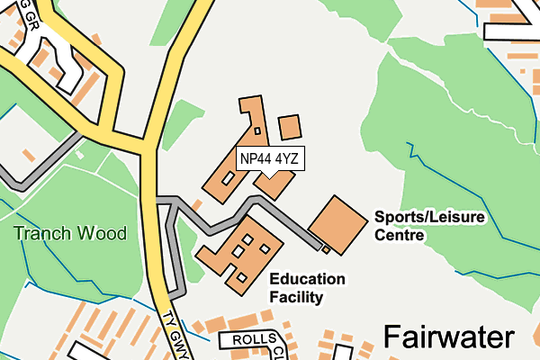 NP44 4YZ map - OS OpenMap – Local (Ordnance Survey) NP44 4YZ map - OS OpenMap – Local (Ordnance Survey)