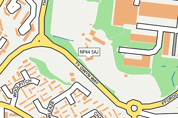 NP44 5AJ map - OS OpenMap – Local (Ordnance Survey) NP44 5AJ map - OS OpenMap – Local (Ordnance Survey)