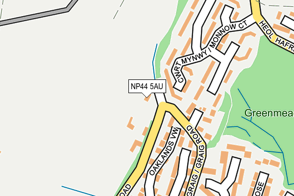 NP44 5AU map - OS OpenMap – Local (Ordnance Survey) NP44 5AU map - OS OpenMap – Local (Ordnance Survey)