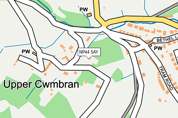NP44 5AY map - OS OpenMap – Local (Ordnance Survey) NP44 5AY map - OS OpenMap – Local (Ordnance Survey)