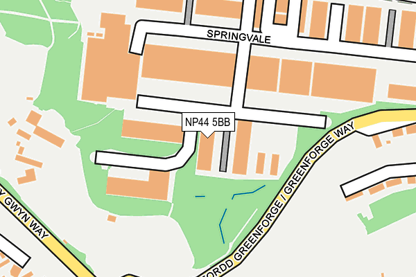NP44 5BB map - OS OpenMap – Local (Ordnance Survey) NP44 5BB map - OS OpenMap – Local (Ordnance Survey)