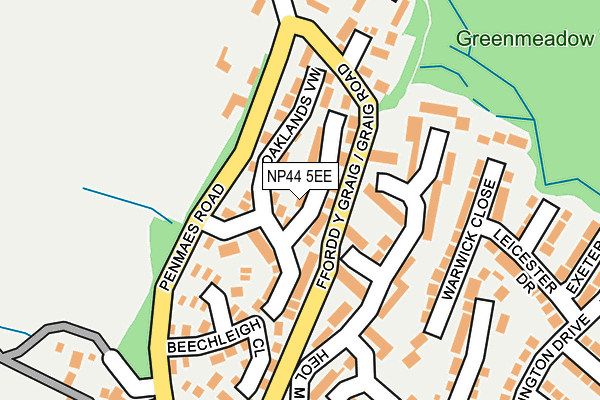 NP44 5EE map - OS OpenMap – Local (Ordnance Survey) NP44 5EE map - OS OpenMap – Local (Ordnance Survey)