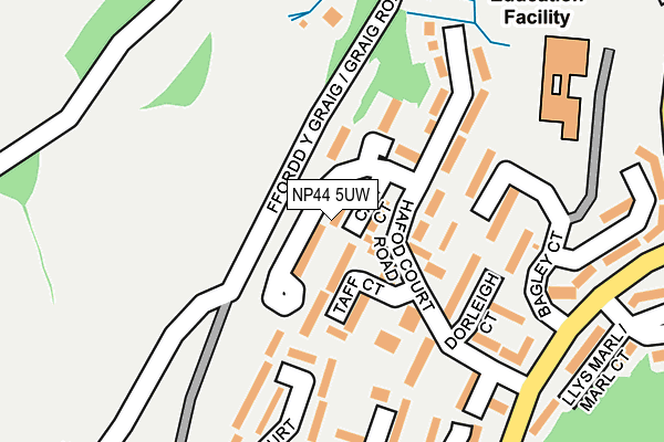NP44 5UW map - OS OpenMap – Local (Ordnance Survey) NP44 5UW map - OS OpenMap – Local (Ordnance Survey)