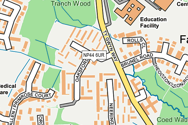 NP44 6UR map - OS OpenMap – Local (Ordnance Survey) NP44 6UR map - OS OpenMap – Local (Ordnance Survey)