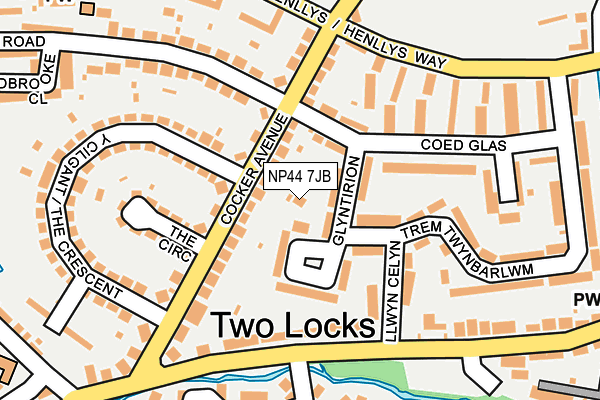NP44 7JB map - OS OpenMap – Local (Ordnance Survey) NP44 7JB map - OS OpenMap – Local (Ordnance Survey)