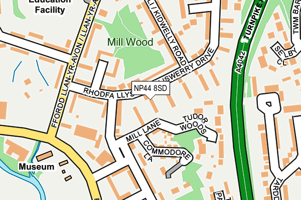 NP44 8SD map - OS OpenMap – Local (Ordnance Survey)