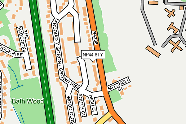 NP44 8TY map - OS OpenMap – Local (Ordnance Survey) NP44 8TY map - OS OpenMap – Local (Ordnance Survey)