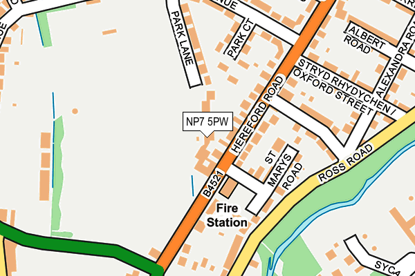 NP7 5PW map - OS OpenMap – Local (Ordnance Survey) NP7 5PW map - OS OpenMap – Local (Ordnance Survey)