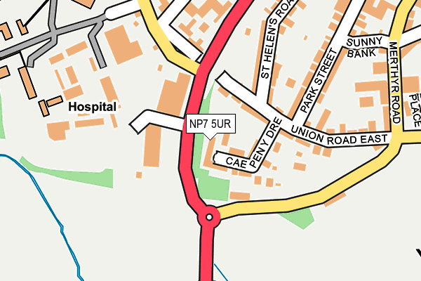 NP7 5UR map - OS OpenMap – Local (Ordnance Survey) NP7 5UR map - OS OpenMap – Local (Ordnance Survey)