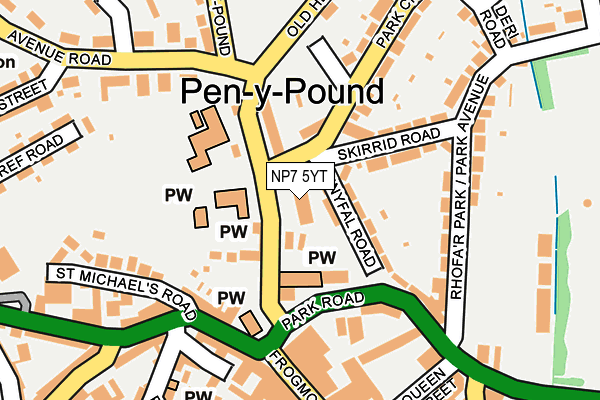 NP7 5YT map - OS OpenMap – Local (Ordnance Survey) NP7 5YT map - OS OpenMap – Local (Ordnance Survey)