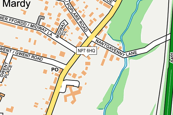 NP7 6HQ map - OS OpenMap – Local (Ordnance Survey) NP7 6HQ map - OS OpenMap – Local (Ordnance Survey)