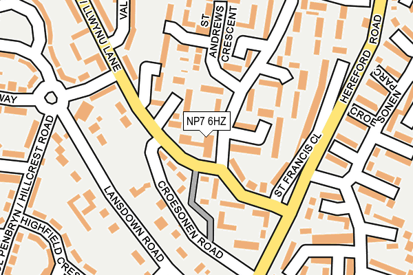 NP7 6HZ map - OS OpenMap – Local (Ordnance Survey) NP7 6HZ map - OS OpenMap – Local (Ordnance Survey)