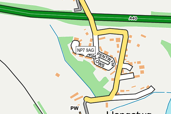 NP7 9AG map - OS OpenMap – Local (Ordnance Survey) NP7 9AG map - OS OpenMap – Local (Ordnance Survey)