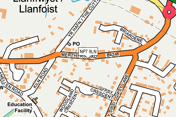 NP7 9LN map - OS OpenMap – Local (Ordnance Survey) NP7 9LN map - OS OpenMap – Local (Ordnance Survey)
