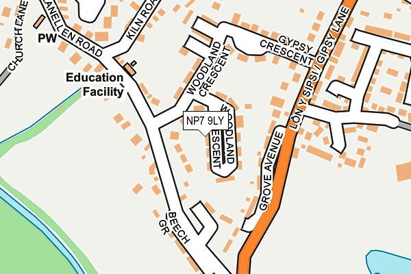 NP7 9LY map - OS OpenMap – Local (Ordnance Survey) NP7 9LY map - OS OpenMap – Local (Ordnance Survey)