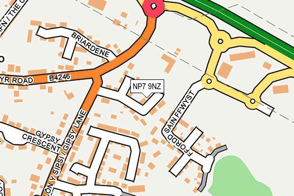 NP7 9NZ map - OS OpenMap – Local (Ordnance Survey) NP7 9NZ map - OS OpenMap – Local (Ordnance Survey)