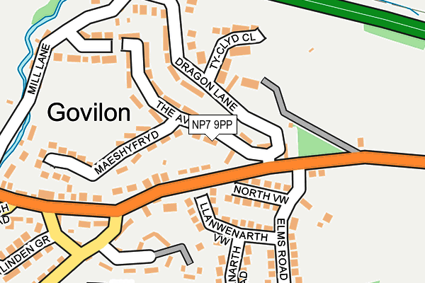 NP7 9PP map - OS OpenMap – Local (Ordnance Survey) NP7 9PP map - OS OpenMap – Local (Ordnance Survey)