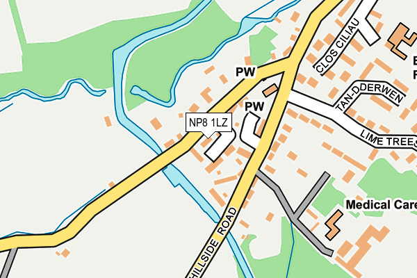 NP8 1LZ map - OS OpenMap – Local (Ordnance Survey) NP8 1LZ map - OS OpenMap – Local (Ordnance Survey)