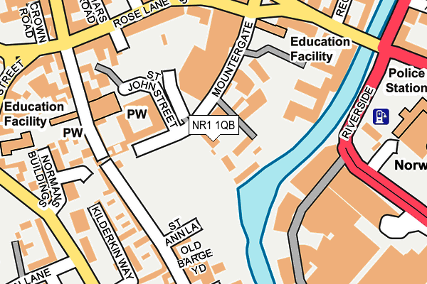 NR1 1QB map - OS OpenMap – Local (Ordnance Survey) NR1 1QB map - OS OpenMap – Local (Ordnance Survey)