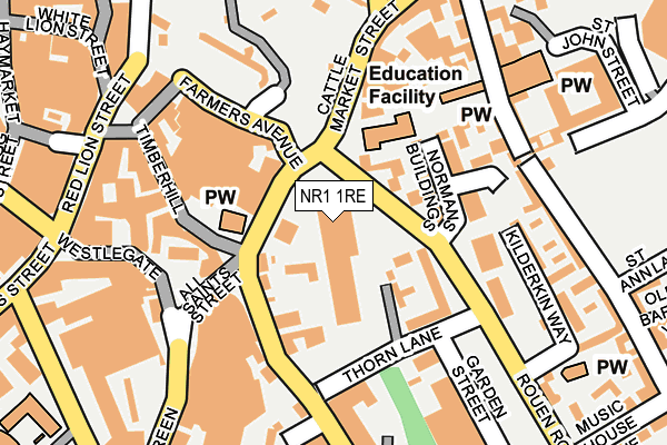 NR1 1RE map - OS OpenMap – Local (Ordnance Survey)