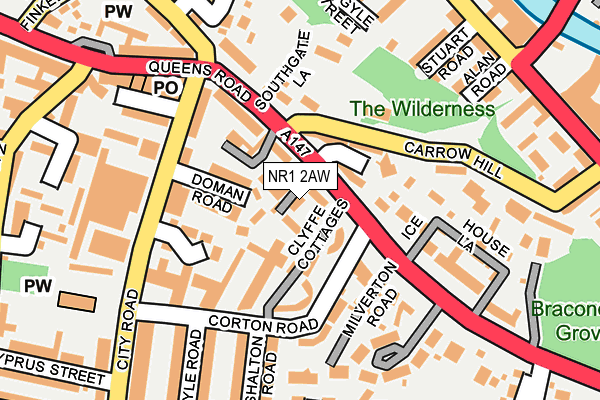 NR1 2AW map - OS OpenMap – Local (Ordnance Survey) NR1 2AW map - OS OpenMap – Local (Ordnance Survey)