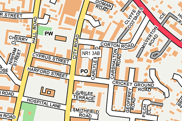 NR1 3AB map - OS OpenMap – Local (Ordnance Survey) NR1 3AB map - OS OpenMap – Local (Ordnance Survey)