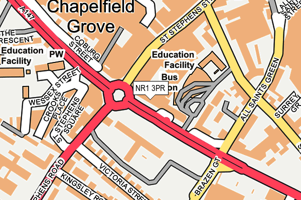 NR1 3PR map - OS OpenMap – Local (Ordnance Survey) NR1 3PR map - OS OpenMap – Local (Ordnance Survey)