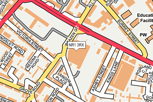 NR1 3RX map - OS OpenMap – Local (Ordnance Survey) NR1 3RX map - OS OpenMap – Local (Ordnance Survey)