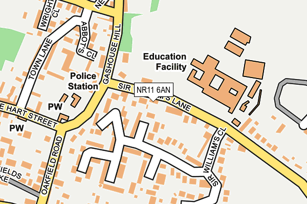NR11 6AN map - OS OpenMap – Local (Ordnance Survey) NR11 6AN map - OS OpenMap – Local (Ordnance Survey)