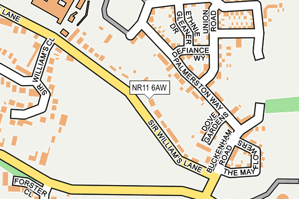 NR11 6AW map - OS OpenMap – Local (Ordnance Survey) NR11 6AW map - OS OpenMap – Local (Ordnance Survey)
