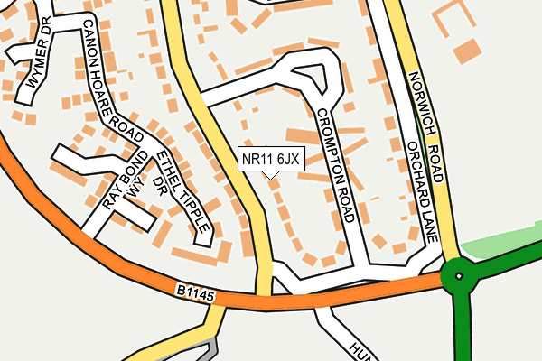 NR11 6JX map - OS OpenMap – Local (Ordnance Survey) NR11 6JX map - OS OpenMap – Local (Ordnance Survey)
