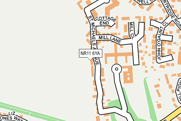 NR11 6YA map - OS OpenMap – Local (Ordnance Survey) NR11 6YA map - OS OpenMap – Local (Ordnance Survey)