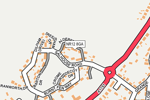 NR12 8GA map - OS OpenMap – Local (Ordnance Survey) NR12 8GA map - OS OpenMap – Local (Ordnance Survey)