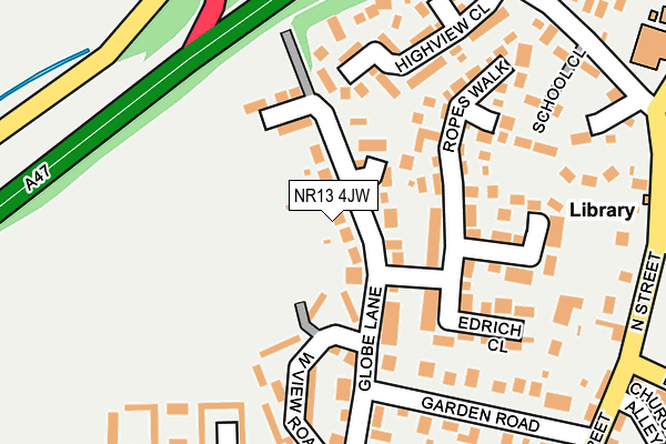 NR13 4JW map - OS OpenMap – Local (Ordnance Survey) NR13 4JW map - OS OpenMap – Local (Ordnance Survey)
