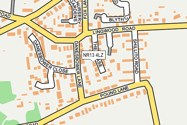 NR13 4LZ map - OS OpenMap – Local (Ordnance Survey) NR13 4LZ map - OS OpenMap – Local (Ordnance Survey)