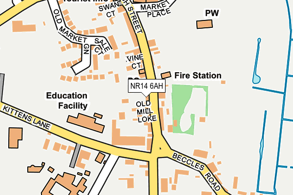 NR14 6AH map - OS OpenMap – Local (Ordnance Survey)
