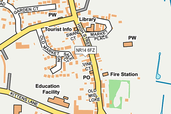 NR14 6FZ map - OS OpenMap – Local (Ordnance Survey) NR14 6FZ map - OS OpenMap – Local (Ordnance Survey)