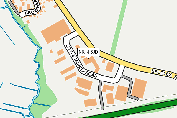 NR14 6JD map - OS OpenMap – Local (Ordnance Survey) NR14 6JD map - OS OpenMap – Local (Ordnance Survey)