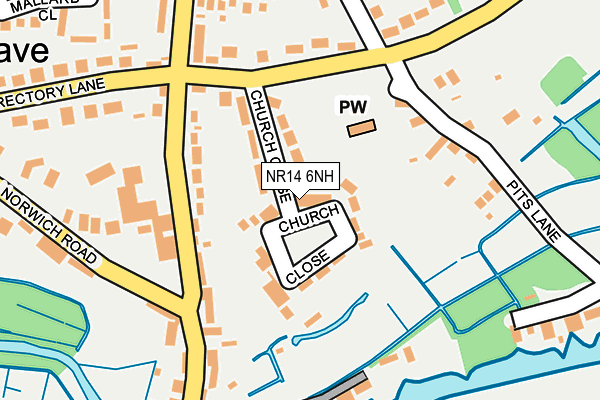 NR14 6NH map - OS OpenMap – Local (Ordnance Survey) NR14 6NH map - OS OpenMap – Local (Ordnance Survey)