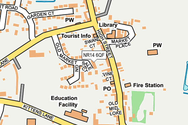 NR14 6QF map - OS OpenMap – Local (Ordnance Survey) NR14 6QF map - OS OpenMap – Local (Ordnance Survey)