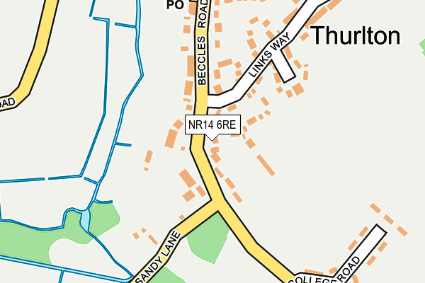 NR14 6RE map - OS OpenMap – Local (Ordnance Survey) NR14 6RE map - OS OpenMap – Local (Ordnance Survey)
