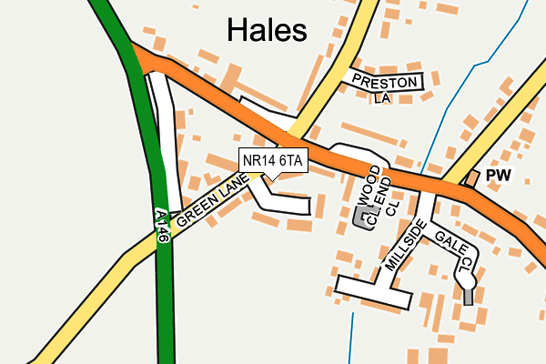 NR14 6TA map - OS OpenMap – Local (Ordnance Survey) NR14 6TA map - OS OpenMap – Local (Ordnance Survey)