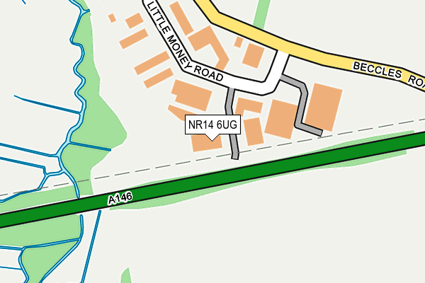 NR14 6UG map - OS OpenMap – Local (Ordnance Survey) NR14 6UG map - OS OpenMap – Local (Ordnance Survey)