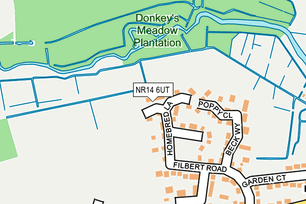 NR14 6UT map - OS OpenMap – Local (Ordnance Survey) NR14 6UT map - OS OpenMap – Local (Ordnance Survey)