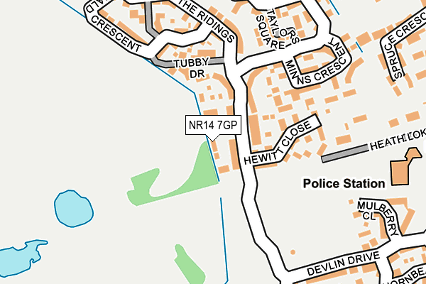 NR14 7GP map - OS OpenMap – Local (Ordnance Survey) NR14 7GP map - OS OpenMap – Local (Ordnance Survey)