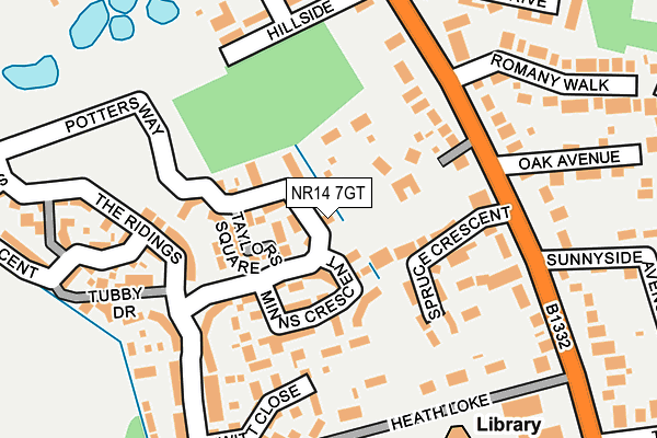 NR14 7GT map - OS OpenMap – Local (Ordnance Survey) NR14 7GT map - OS OpenMap – Local (Ordnance Survey)