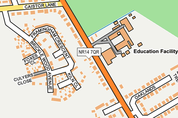 NR14 7QR map - OS OpenMap – Local (Ordnance Survey)