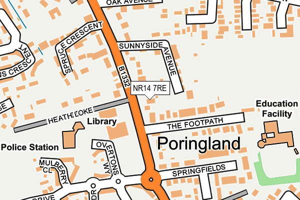 NR14 7RE map - OS OpenMap – Local (Ordnance Survey) NR14 7RE map - OS OpenMap – Local (Ordnance Survey)